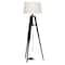Black Wood Industrial Floor Lamp, 62" x 21" x 21"